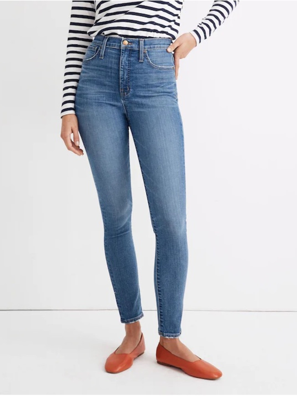 Madewell 11” High-Rise Skinny Jeans in Medium Blue, size 29